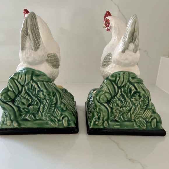 Bordallo Pinheiro Chicken Bookends VTG Pair - Picture 4 of 6